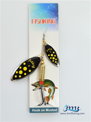 لانسه دو پلاکه خال فسفری زمینه مشکی FISH KING   3H6-1-45